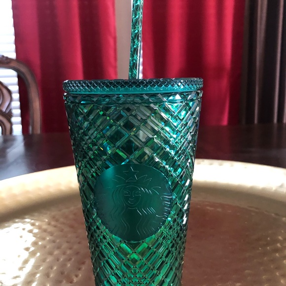 NEW 2022 Starbucks Spring Diamond Jeweled Emerald Green 16 oz Grande Tumbler - Picture 2 of 6